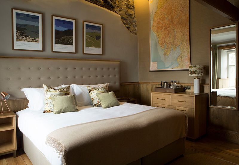 Internal shot of Pillar a great premium double bedroom at the Queens Head near Windermere in Cumbria